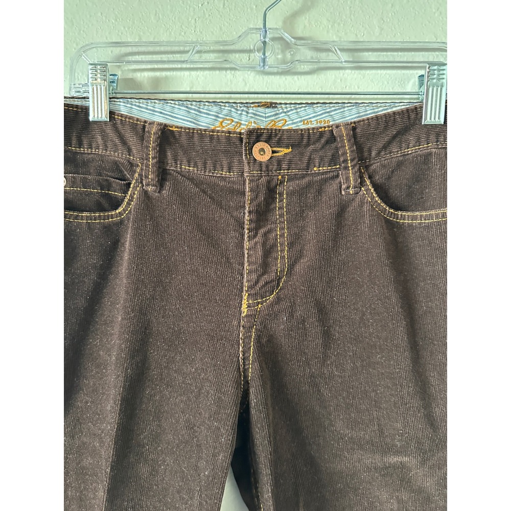 Eddie Bauer Classic Cut Corduroy Pants Womens 10 Brown Y2K Straight Leg Trousers - Picture 2 of 15